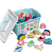 Baby beads training concentration baby threading rope 1-2 years old 3 early education educational toys building blocks large particles