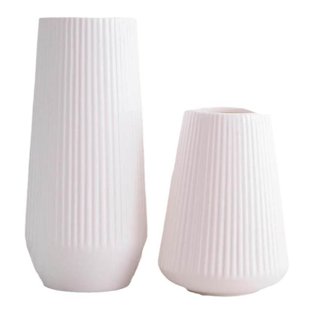 Modern simple white retro ceramic vase living room table decoration flower arrangement hydroponic flower device home home furnishings