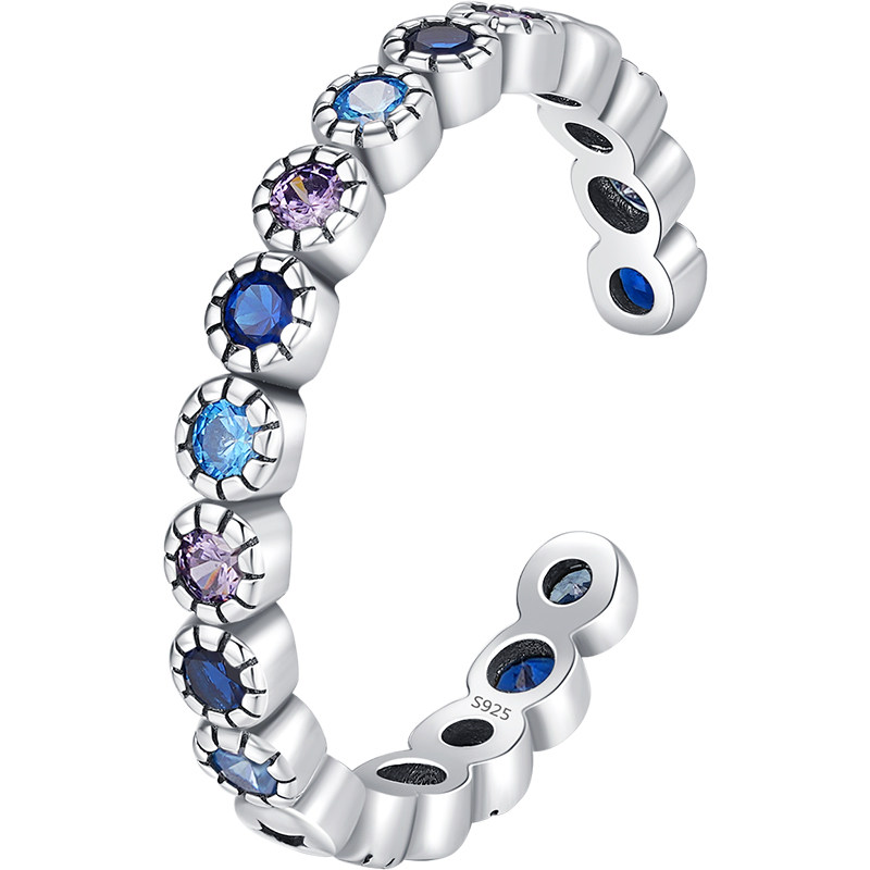 Modian S925 sterling silver retro color matching cold style ring