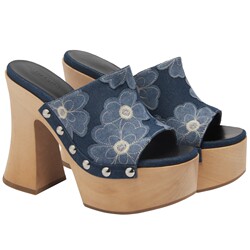 Charles&Keith Summer Women's Shoes Sl1-61900009 Wooden Sole Thick High Heel Open Toe Slippers Women's Shoes for Outdoor Wear