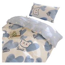 MUJI college student dormitory bed three-piece set pure cotton single quilt cover bed sheet four-piece set