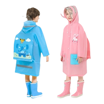 Childrens raincoat EVA with school bag for primary school students large brim boys and girls thickened poncho coat rain gear 2925