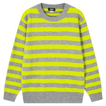 Semir sweater ຜູ້ຊາຍ 2024 ພາກຮຽນ spring ໃຫມ່ຂອງຜູ້ຊາຍສີຂີ້ເຖົ່າ striped stitching ພາຍໃນ sweater ບາດເຈັບແລະ pullover sweater