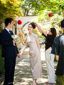 时光裁剪【心上人】新中式粉色旗袍订婚领证礼服裙改良日常年轻款
