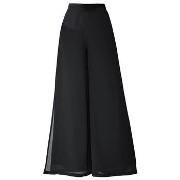 ຜ້າໄຫມກ້ອນ chiffon culottes slit ຂາກ້ວາງ pants ກາງເກງຊື່ຂອງແມ່ຍິງ