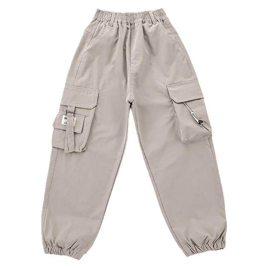 痞帅风男童工装裤一体绒秋冬款2025新款儿童加绒裤子男孩保暖长裤