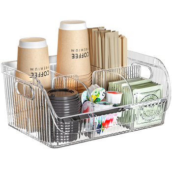 Disposable cup storage rack bar countertop straw stall