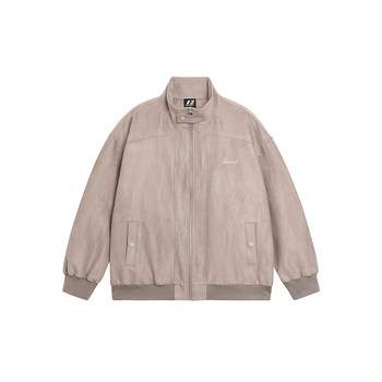 Fornines stand collar suede jacket