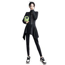 Yoga clothing suit for women high-end running quick-drying sports jacket morning running fitness clothing badminton fake two-piece culottes