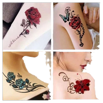 Tattoo Sticker Waterproof Womens Long-lasting Colored Flower Cover Butterfly Rose Flower High-end Scar Covering Arm