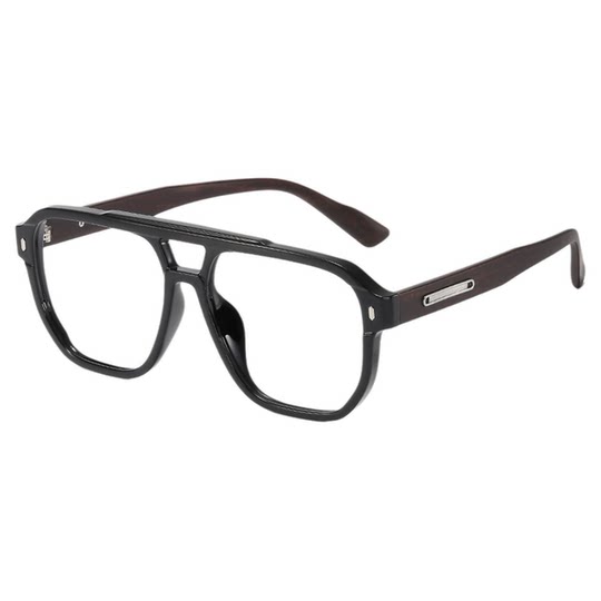 Retro-Myopiebrille mit schwarzem Rahmen und großem Gesichtsaugenrahmen