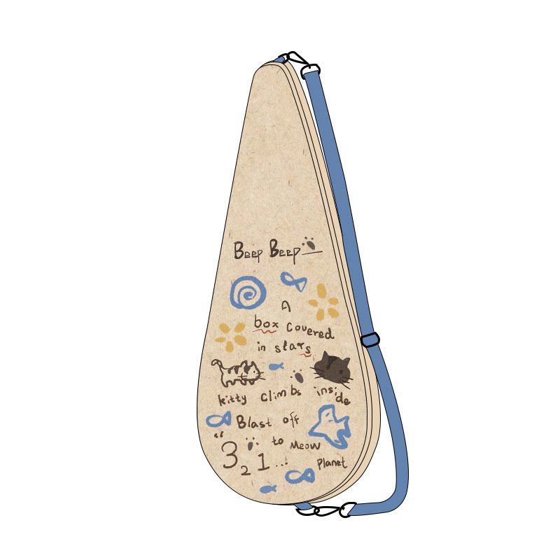 Ni Rui Creative Cat Retro Badminton Racket Storage Bag
