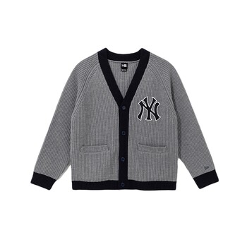 New Era New Yihua MLB series spring and autumn ny sheep wool wool cardigan jacket warm top sweater trend