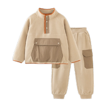 Mini Balabala boys and girls long-sleeved suit children and babies loose fashionable workwear style polar fleece spring and autumn