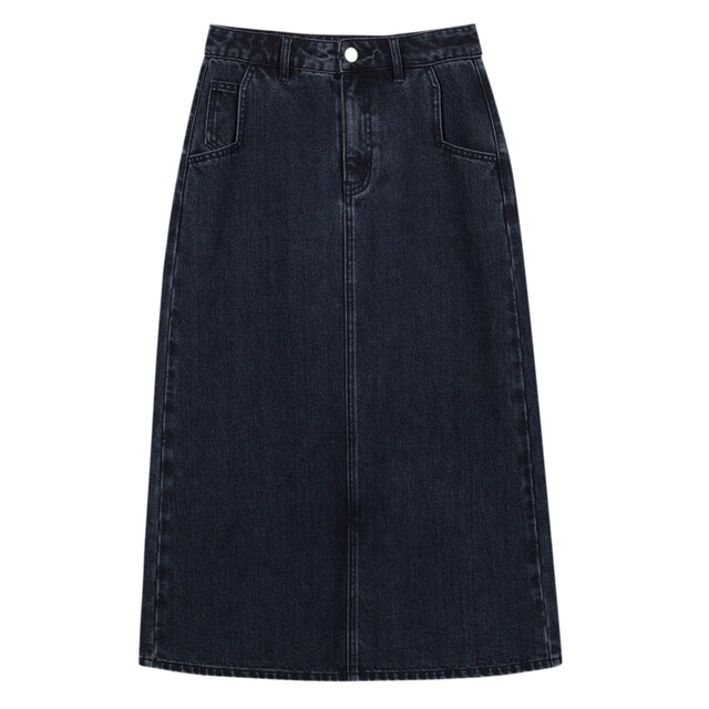 Evely High Waist Denim Skirt, Versatile Straight Slimming White Denim Skirt, Autumn Commuting Classic Skirt