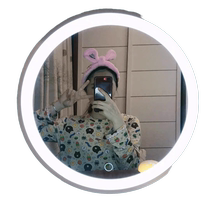 led light makeup mirror subdesktop desktop home beauty cosmetic mirror student web redness light pins large number with bulb round mirror