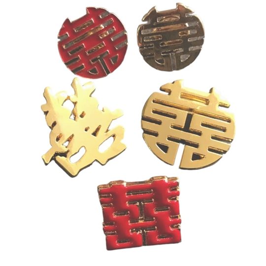 Men's simple temperament suit metal accessories happy word