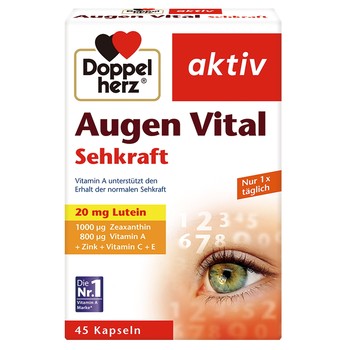 ເຢຍລະມັນ Double Heart Lutein Eye Protection Tablets 45 ນໍາເຂົ້າຢາປ້ອງກັນຕາສໍາລັບຜູ້ໃຫຍ່ Lutein ຂອງແທ້ຢ່າງເປັນທາງການຮ້ານ flagship