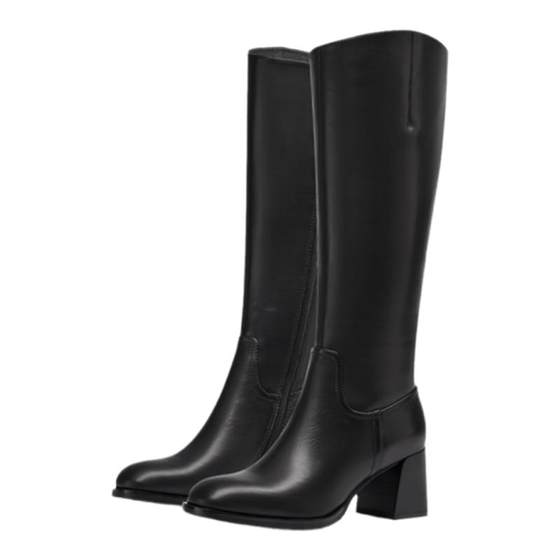 
[Supermodel Boots] Sasasu 2024 new winter high tube square toe high thick heel knight boots fashion boots