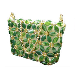 Handmade DIY beading material bag imitation jadeite jade self -made chain messenger bag fashion Xiaocuku mobile phone bag girl
