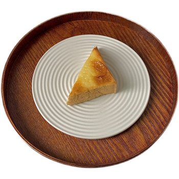 Denmark nordic pure white simple ceramic cake tray