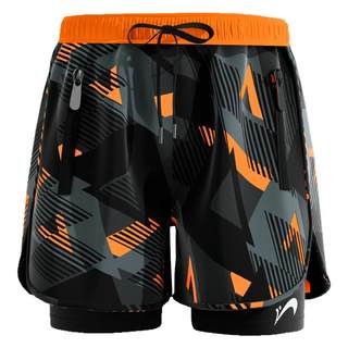 Guirenniao men's double layer anti-awkward swimming trousers