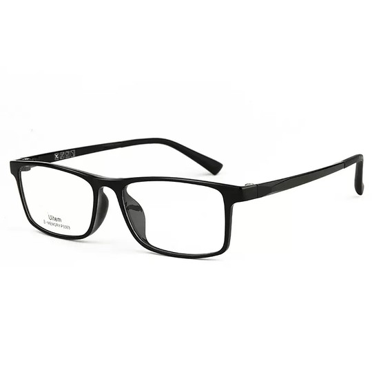 超轻方黑框近视眼镜框男tr90钨钛架钨碳配有度数中宽脸防蓝光5563