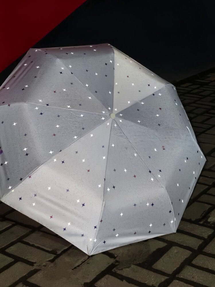 Japanese niche reflective star umbrella for women, suitable for both sunny and rainy days, automatic, super stylish, windproof, sun protection, and UV protection.