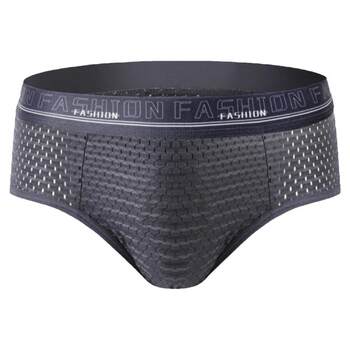 Ice wire mesh markless men's large-size briefs breathable