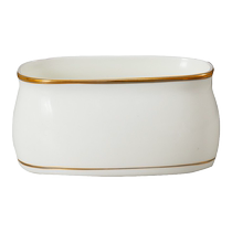 Bone china gold-rimmed sugar bowl single-pack cafe sugar bowl coffee sugar bowl ceramic disposable sugar bag dan-shaped sugar cup