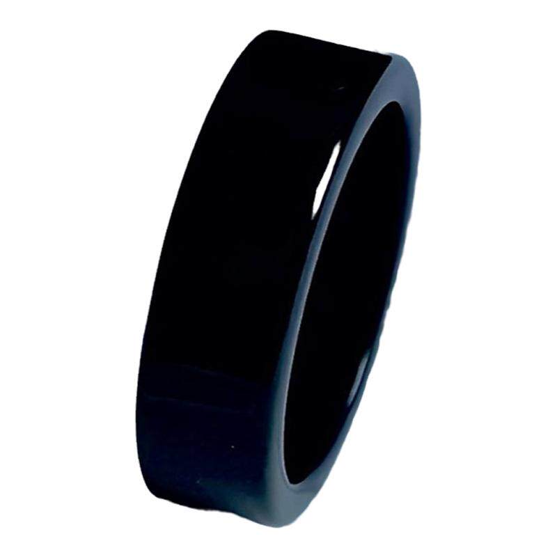 Natural A-grade jade bean seed ink jade square ring flat mouth