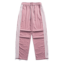 Mens pink workmen Pants Tide Cards Men Casual Mens Pants Straight Barrel Loose American High Street Sports Pants Paratrooper Pants