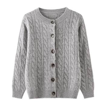 Hengyuanxiang warm sweater wool cardigan medium and large children's autumn and winter jacket boys' knitted jacquard children's thickened girls Hengyuanxiang warm sweater wool cardigan medium and large children's autumn and winter jacket boys' knitted jacquard children's thickened girls