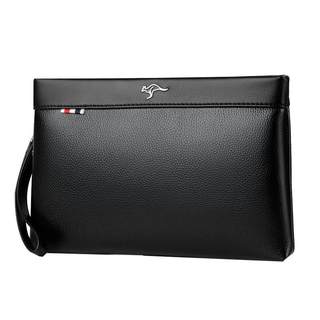 Men's large capacity business casual soft leather clutch bag