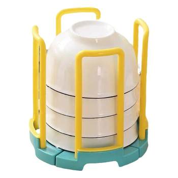 Kitchen and household retractable drain bowl rack