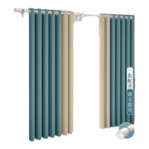 A complete set of curtain rods for bedrooms with rods complete set of blackout 2023 new Roman high-end sense no punching installation