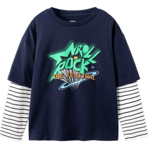 (Same style in the mall) Balabala childrens clothing childrens tops boys long-sleeved T-shirts fake two-piece fashion