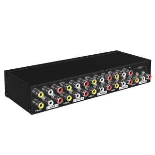 迈拓维矩 AV切换器8进1出三莲花RCA音视频切换 红黄白DVD机顶盒TV电视 MT-831AV