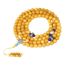 Potala Palace old beeswax bracelet 108 hand-held rosary beads full silver elephant trunk lapis lazuli beads bracelet for women