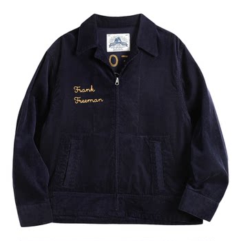 Atong American Retro Corduroy Jacket for Men, Amekaji, Nongxie Fine Craftsmanship Replica Embroidered Coat for Autumn