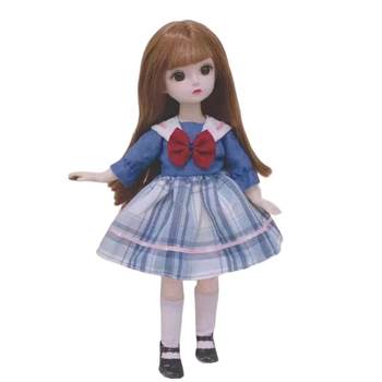 6 ນາທີ 30 cm bjd Barbie doll Japanese college style JK uniform dress up doll girl toy