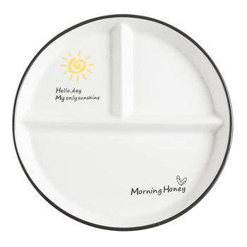 Yongshunxing three-grid plate ceramic 8-inch breakfast plate