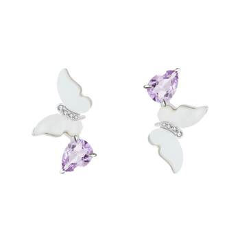 Cigalong small butterfly amethyst earrings