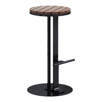Stainless steel outdoor bar chairs plastic wood home balcony tables and chairs outdoor courtyard high stools outdoor bar chairs round stools