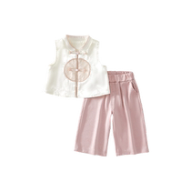 Girls Suits Summer Clothes 2024 New Childrens Fashionable Childrens Clothes Baby National Style New Chinese Style Two-piece Set Summer