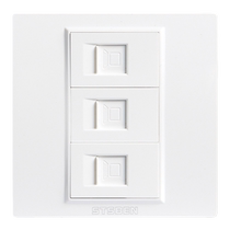 Type 86 concealed 3-port Gigabit network socket CAT6 computer broadband information panel three-port Category 6 network cable socket
