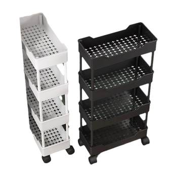 Cluster storage rack floor-mounted multi-layer kitchen narrow gap