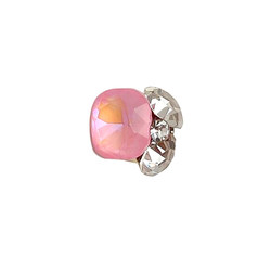Finished fat square manicure pile diamond jewelry small size 2024 new pink moonlight mocha Huazi diamond internet celebrity hot style