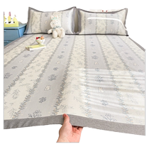 Summer mat sheet 1 5-meter ice silk mat 2024 new bed sheet single summer rattan mat machine washable three-piece set 3