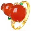 Baoshan Nanhong Imperial Green Jade 18K Gold Ring